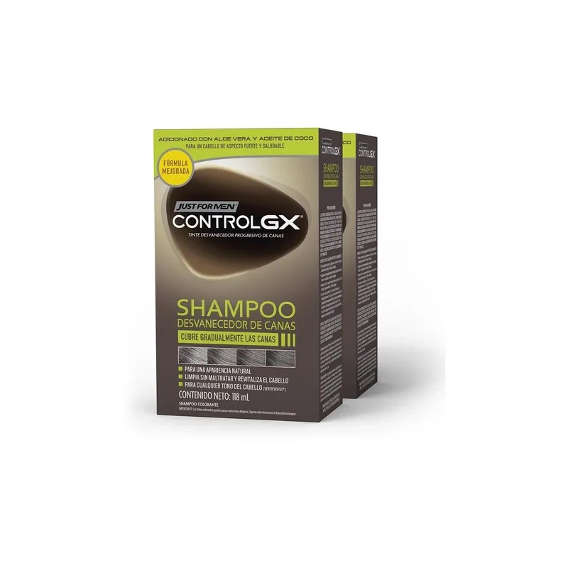 Shampoo Desvanecedor De Canas Just For Men Control Gx 2-pack