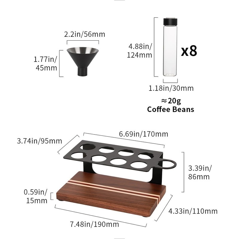 watchget Single Dose Coffee Storage Tubes 10 Pcs Dosing Glass