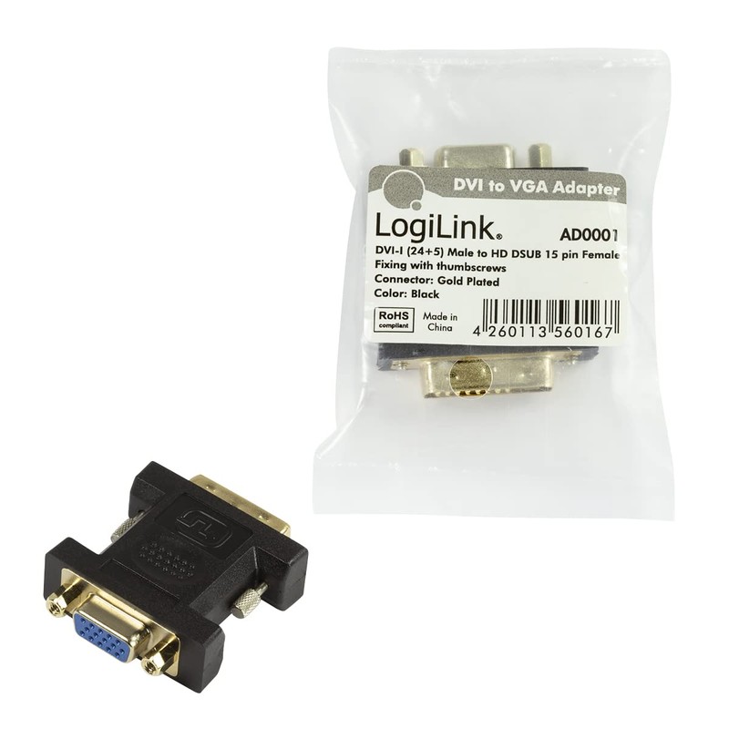 LogiLink VGA DVI-I Male to DSUB Female Adapter