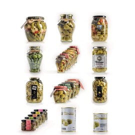 Vezabal | Pepper Stuffed Manzanilla Olives | Aceituna Manzanilla rellena de Pimiento | 20oz/580grs | 10oz/300grs | Pack of 1