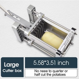 French Fry Cutter, Sopito Professional Potato Cutter Stainless Steel with 1/2-Inch and 3/8-Inch Blade Great for Potatoes Carrots Cucumbers