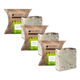 3 Jabones Artesanales Tea Tree Infecciones Piel Saponificado