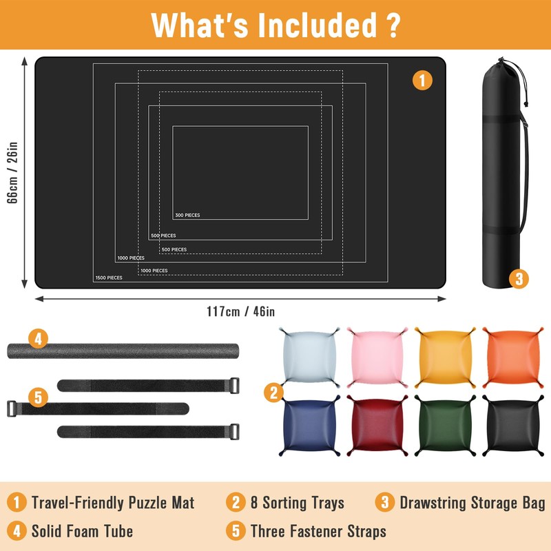 1500 Pieces 46" x 26 "Puzzle Mat Roll Up, Puzzle
