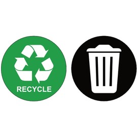 Haobase 5 Pairs Recycle Sign Sticker Trash Can Decal - 7 cm x 7 cm - Self Adhesive Vinyl