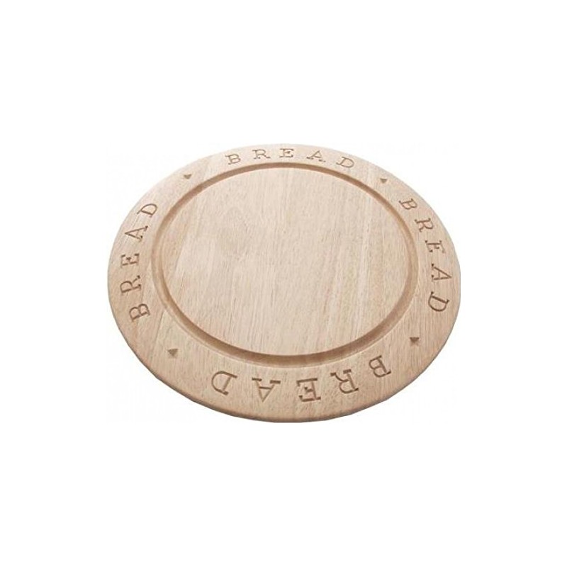 Stow Green Hevea Wood Round Bread Carving Chopping Board