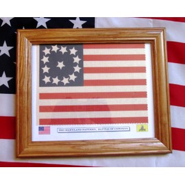 Framed 13 Star Flag, American Revolution Flag, 3rd Maryland, Battle of Cowpens pattern