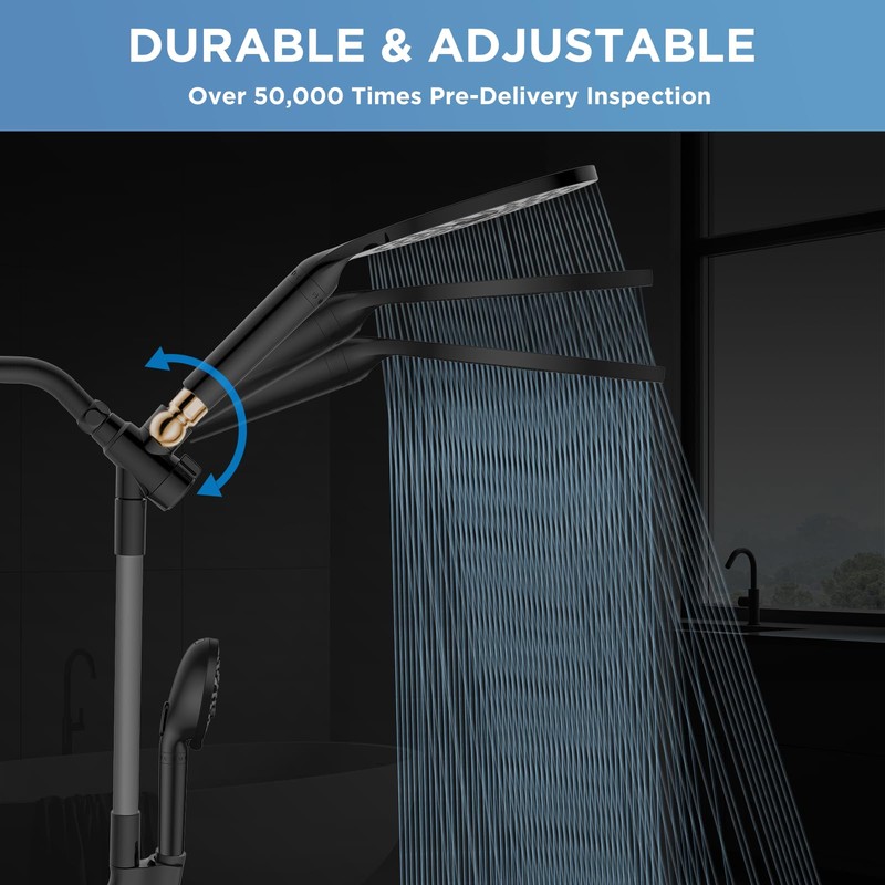 MakeFit Dual Filtered Rain Shower Head Combo, High Pressure Handheld