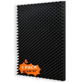 1 pack, 48x24x2 inches acoustic foam panels Egg Crate Foam Padding sound proof panels for walls Soundproof Foam Studio Acoustic Treatment Studio Foam panels Soundproofing Used to Absorb Echoes