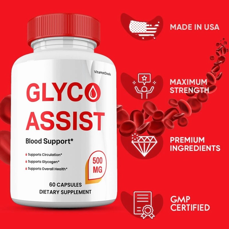 Glyco Assist Capsules, Glyco Supplement Max Strength, GlycoAssist Pills (5