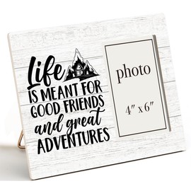 Zauly Friendship Gift Wood Picture Frame for Women Friends Men, Best Friends Picture Frame with Quotes, Gifts for Friends Birthady Christmas Graduation, 4x6 Inches Photo