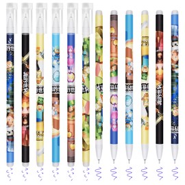 FRPABCF Erasable Gel Pen - Erasable Gel Pen Set, with Thermo-Sensitive Erase Ink, a Variety of Ink Colours and Barrel Designs, 0.7 mm Tip (My World 12 Erasable Pens)
