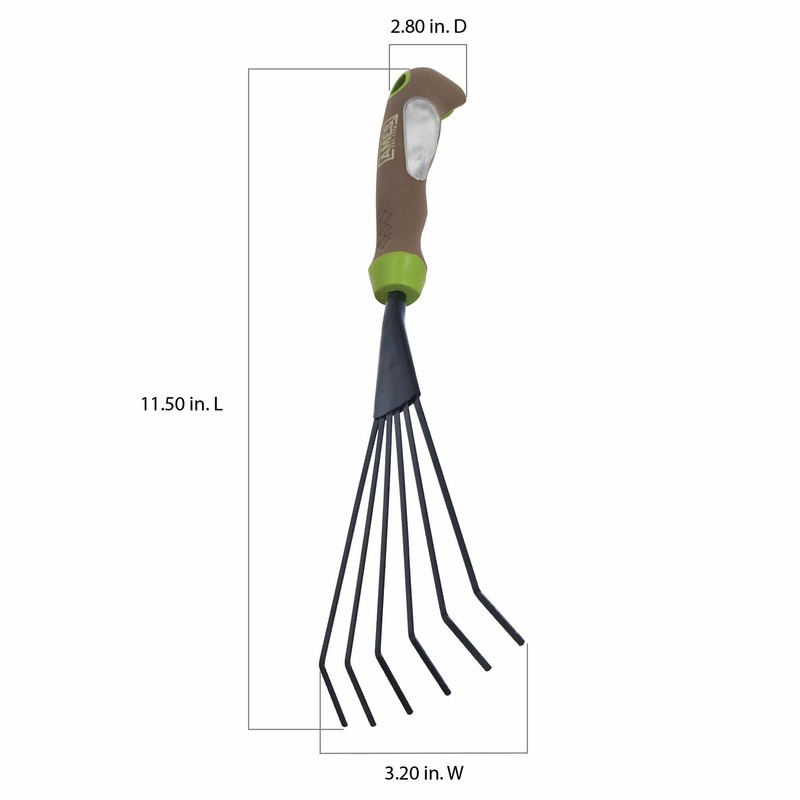 AMES 1985350 Hand Rake with Ergo Gel Grip, 11-Inch, Brown