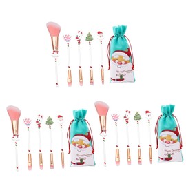 ABOOFAN 3sets Unique Christmas Makeup Tools Durable Mini Brush Set for Ladies Girls Perfect for Home or Salon Easy to Carry 6pcs*3