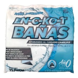 Kit C/3 Baño Seco En-c-ko-t-bañas Paño Jabonoso, Toalla Corporal Sin Enjuague Azul C/10 Piezas