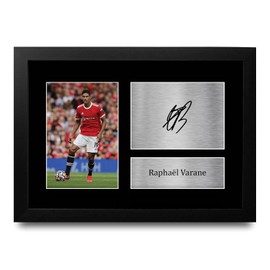 HWC Trading FR A4 Raphael Varane Signed Mounted Photo Display For Football Fans And Fans - A4 Framed