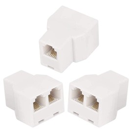 AIMIJIA 3Female Telephone Splitter Adapter Cable,Telephone Landline Cable Connector and Separator (RJ11 6P4C-3 Pack)