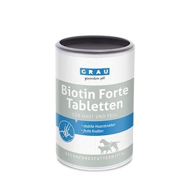 GRAU - das Original - Biotin-Forte-Tabletten, geschmeidiges Fell und starke Krallen für Hunde und Katzen, 1er Pack (1 x 400 Stück), Ergänzungsfuttermittel für Hunde