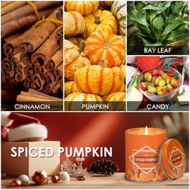 Fall Scented Candle – Pumpkin Spice Soy Candle 9oz, 50 Hour Burn, Non-Toxic Autumn Decor, Holiday Gift for Women & Men