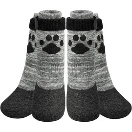 KOOLTAIL Non-Slip Dog Socks ¨C Outdoor Dog Shoes Waterproof Dog Shoes Paw Protection with Strap Traction Control for Hardwood