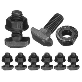 sourcing map 8pcs M8x20mm t Slot Drop-in Bolt, Carbon Steel Hammer Head Bolts t Shape Stud Sliding Screw with M8 Hexagon Flange Nuts for European Standard 40 Series Aluminum Profile
