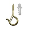 Zerniple Q Shaped Hanger Hooks Golden Screw Hooks with Safety