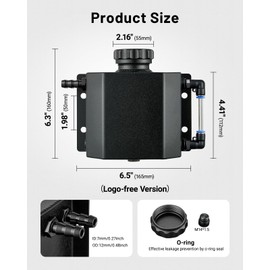 EVIL ENERGY Coolant Overflow Tank, Aluminum Radiator Tank, Reservoir Expansion Tank Universal 1L Black