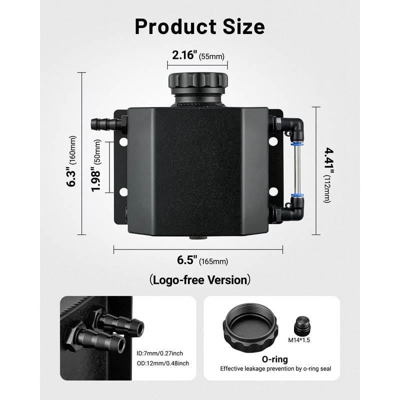 EVIL ENERGY Coolant Overflow Tank, Aluminum Radiator Tank, Reservoir Expansion