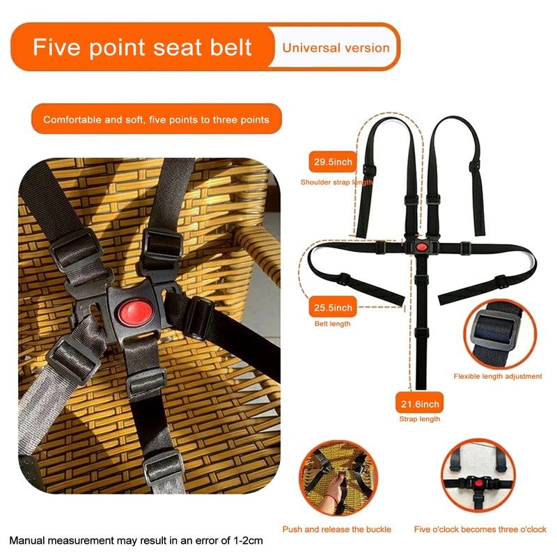 Safety Belt, High Chair Safety Belt, 5 Point Safety Belt,