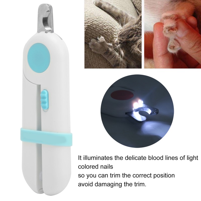 LED Pet Nail Clippers Durable Avoid Over Cutting Pet Nail