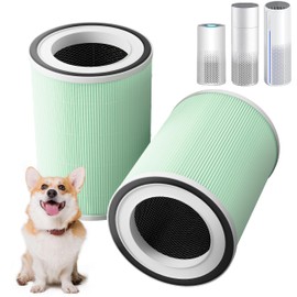 2 Pack True H13 KILO Pet Filter Compatible with Afloia KILO, KILOPLUS, KILOPRO, MIRO,MIRO PRO and MORENTO MR-Kilo, Kalo Air Purifier,360° 4-Stage Filtration, True H13 Air Filter, Green