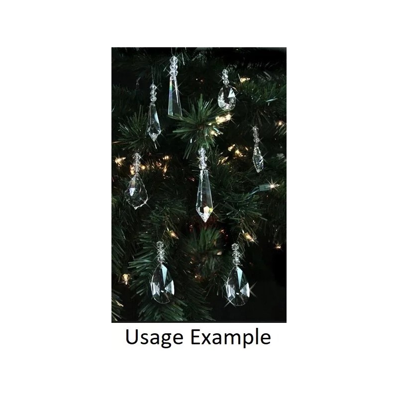 Box of 50 Golden Teak 3" Crystal Tear Drop Large
