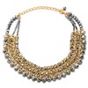 Statement Necklace Silver Faceted Crystal Beads String Gold Braided Chain