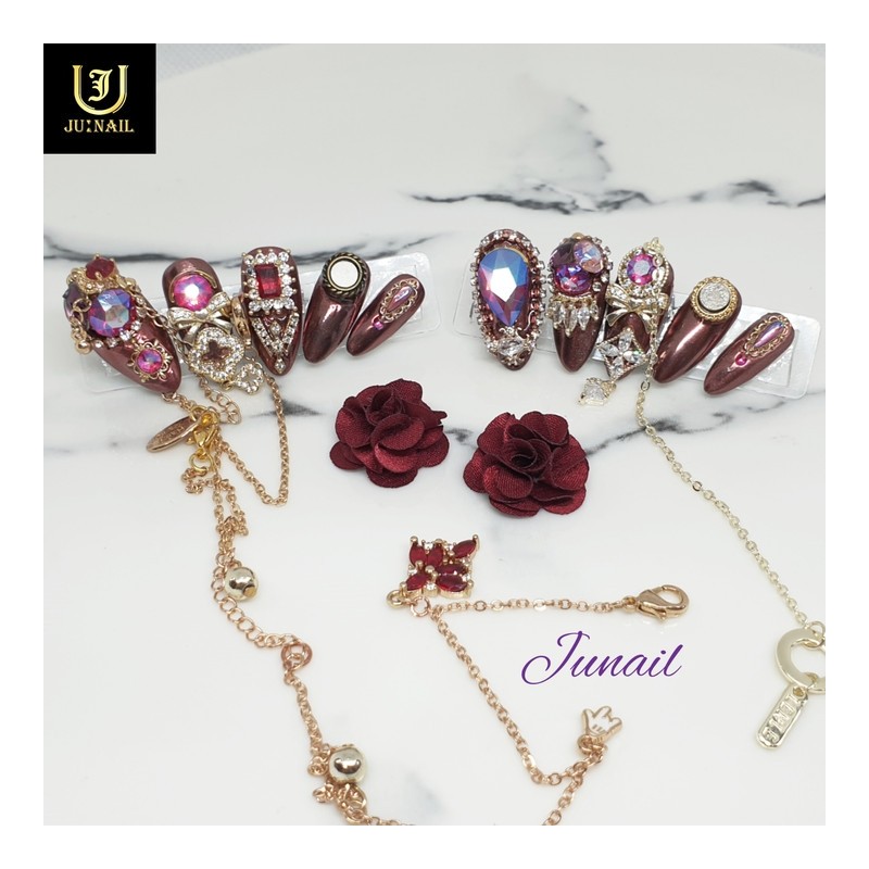 ❗Limited❗ Passion Rose Handmade Nail Tips - Long Oval /