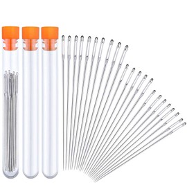 23 PCS Large Eye Stitching Needles Include 3 Sizes Stitching Needles, Big Eye Hand Sewing Needles with 3 PCS Needle Storage Tube for Sewing Act Crafts