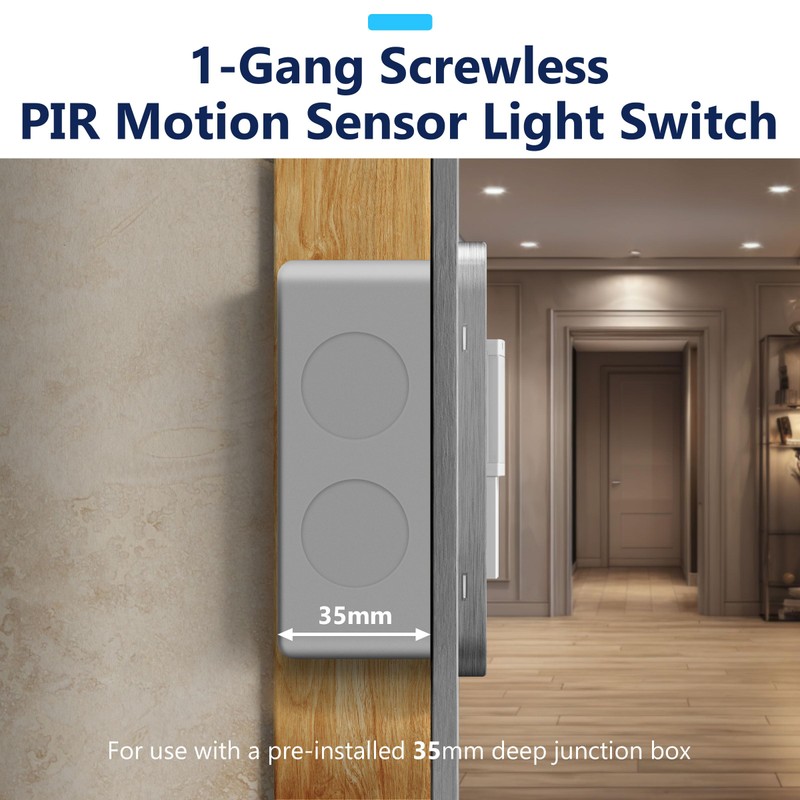 LIDER PIR Motion Sensor Light Switch, Occupancy/Vacancy Modes, Durable Metal