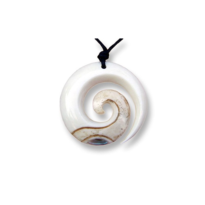 Island Piercings Handmade Amulet Pendant Spiral in Maori Koru Design