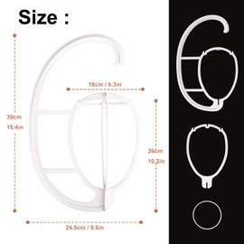 KUKLIPJIM 14 Pack 15.4 Inch Wig Hanger, Hanging Wig Stand for Multiple Wigs and Hats, Wig Holder Rack, Wig Stand for Displaying, Drying & Organizing Wigs(White)