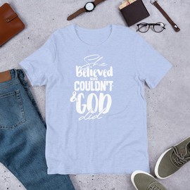 CRADLE PLUS PREGNANCY BABY & TODDLERS She Believed she Could, and she did T-Shirt (Blue, Extra-Large)