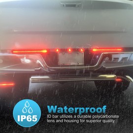 Partsam 2PCS 17 inch Red LED Trailer Light Bar 23 LED Third Brake Light Trailer Center Light Bar with Stop Turn Tail Functions Waterproof Surface Mount for Trailers Cargo