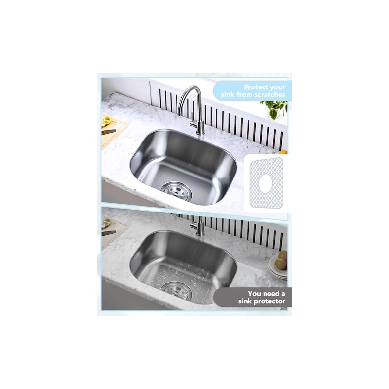 2 Pack Silicone Sink Protector for Kitchen Sink, Trellis Pattern