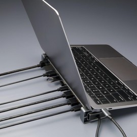 Digio2 Docking Station PC Stand PD Compatible Type-C 10 in 1 Gray