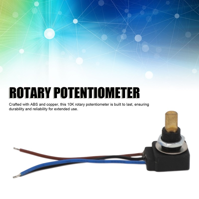 Rotary Potentiometer with Connector Wire 10K Ohm Linear Taper Adjustable