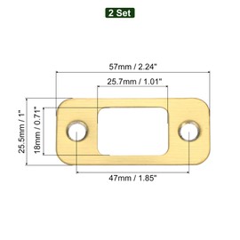 MECCANIXITY Door Deadbolt Strike Plates Stainless Steel Round Strike Door Locks Latch Strike Plate for Exterior Door Reinforce Security Gold Pack of 2