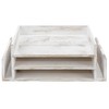 MyGift 3-Tier Shabby Whitewashed Wood Office Desktop Document Tray &