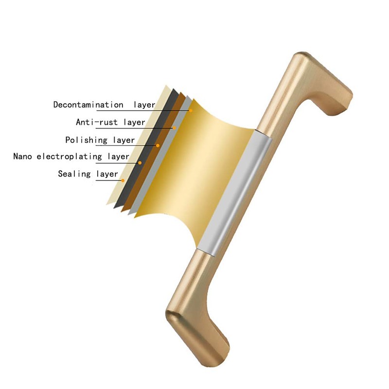 BOZONLI Copper Brushed Cabinet Handles Kitchen Drawer Knobs, Modern Bathroom