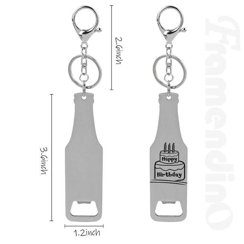 Framendino, 8 Pack Stainless Steel Bottle Opener Keychain for Beer