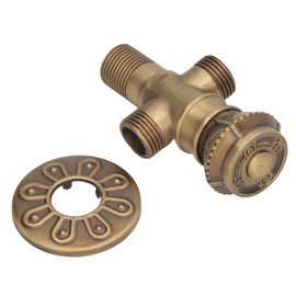 Naroote Radiator Valve, Return Angle Valve Radiator Valves Radiator Air Flow Heat Diverter Brass Antique Angle Stop Valve For Cold and Hot Faucets, Shower Sprayer