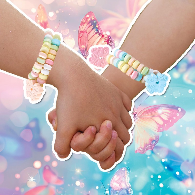 50 Butterfly Candy Bracelets, Novelty Pastel Candy Bracelets with Butterfly