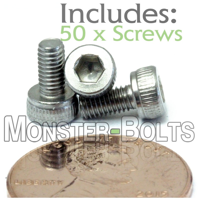 MonsterBolts - M3 x 6mm Socket Head Screws, DIN 912,