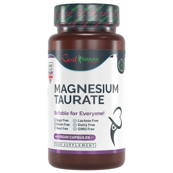 Natural Magnesium Taurate 500mg Premium Quality Ideal Strength 100 Vegan